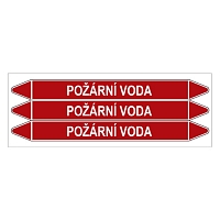 Značení potrubí, požární voda,3 ks, 355 × 37 mm